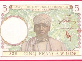 Afrika 5 Franka 1938 godina