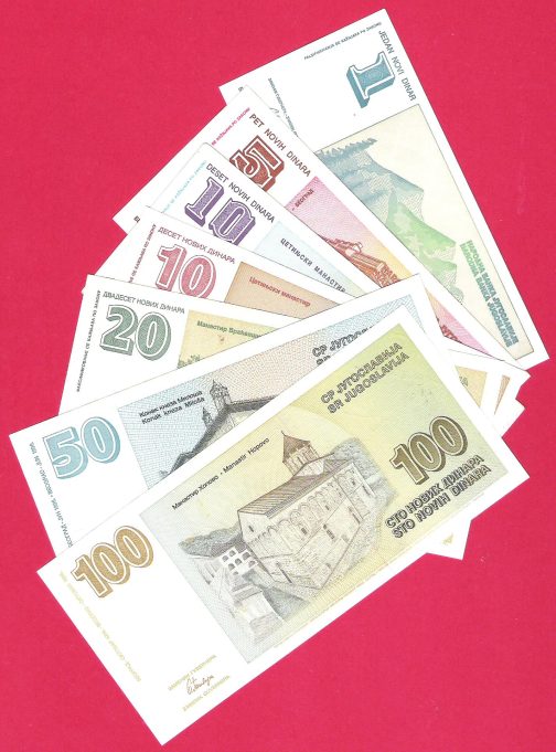7x Novcanica sve novi dinari UNC - Image 2