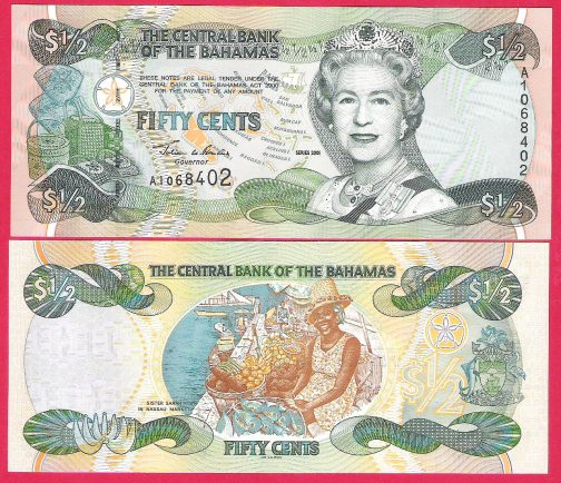 Bahamas -$1/2 Fifty Cents 2001 Godina UNC