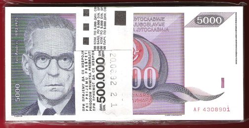 100 Komada 5000 dinara 1991 godina UNC - Image 2